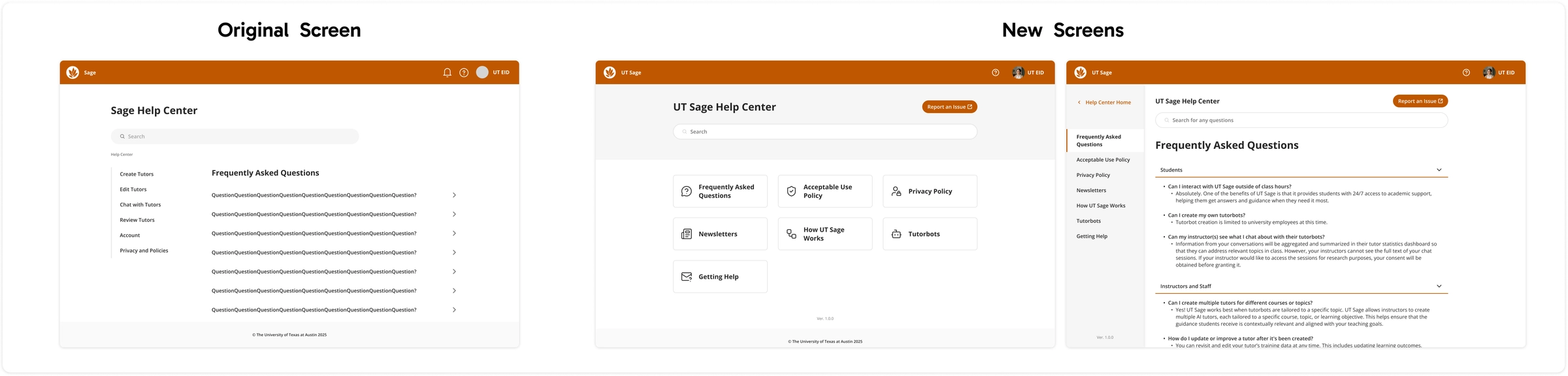 UT Sage help center page