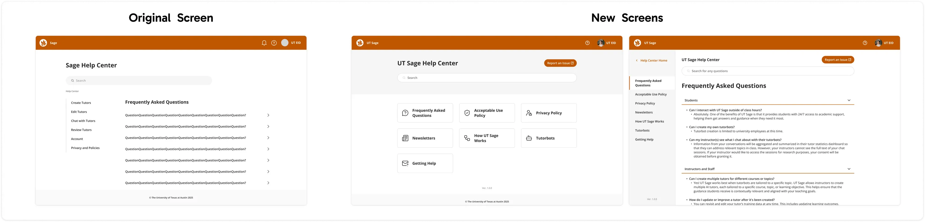 UT Sage help center page