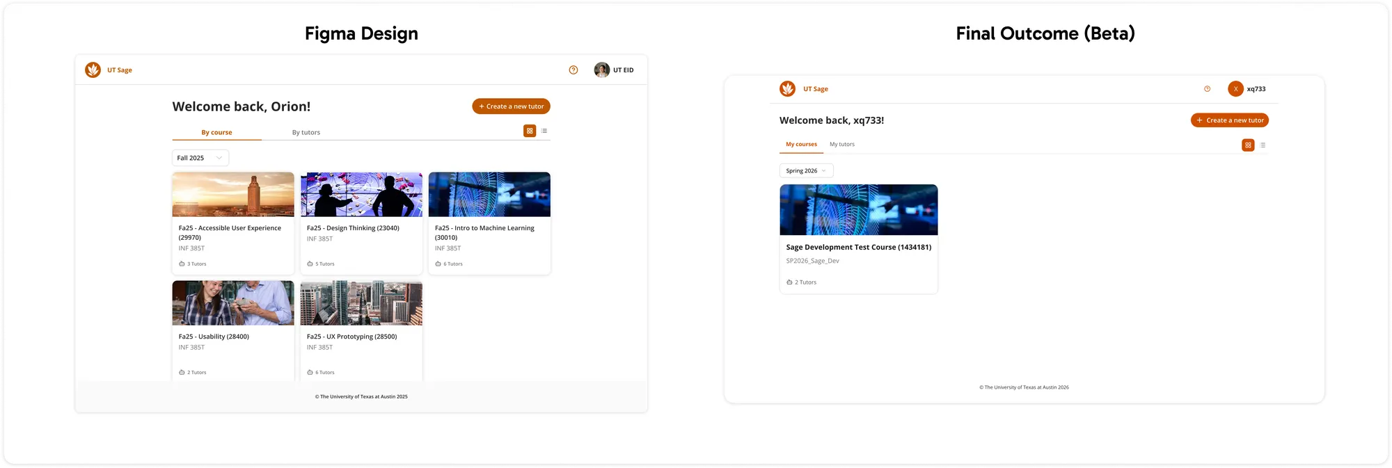 UT Sage homepage production