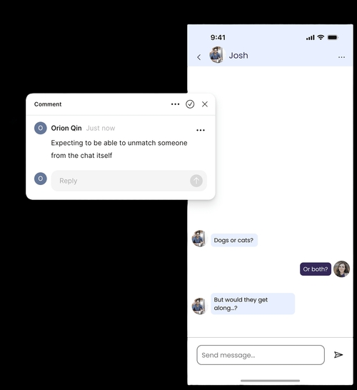 Feedback on the chat screen about unmatching