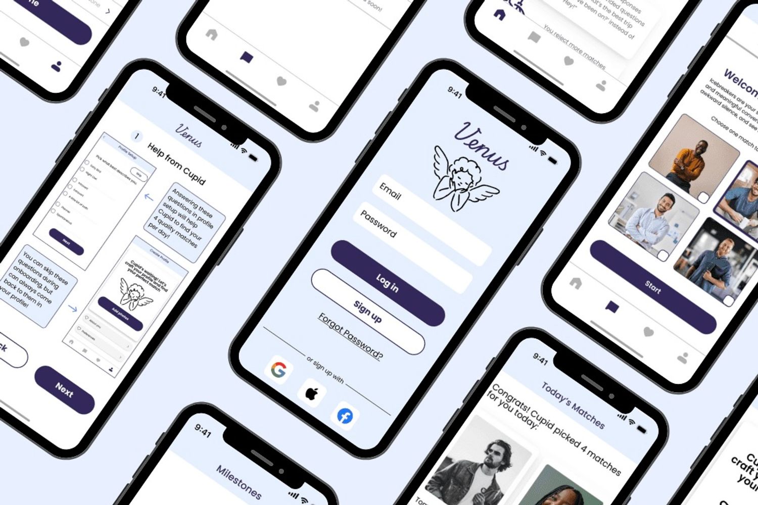 Venus app in a phone mockup